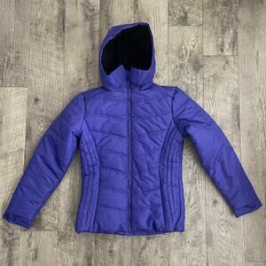 Mint‎ Girl Purple Hooded Puffer Jacket Quilted Winter Warm